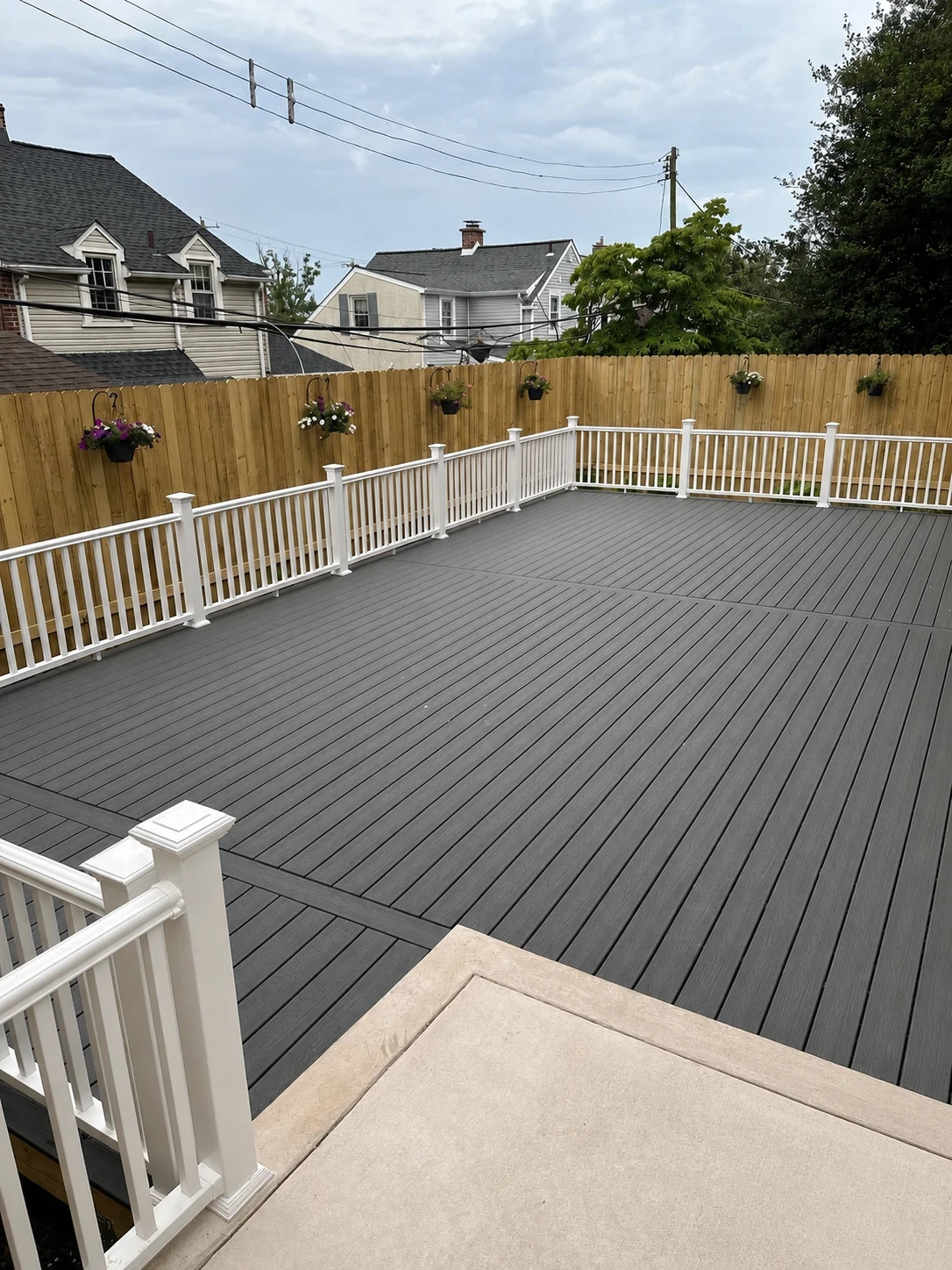 Gray Composite Deck & Vinyl Rail — Levittown, PA