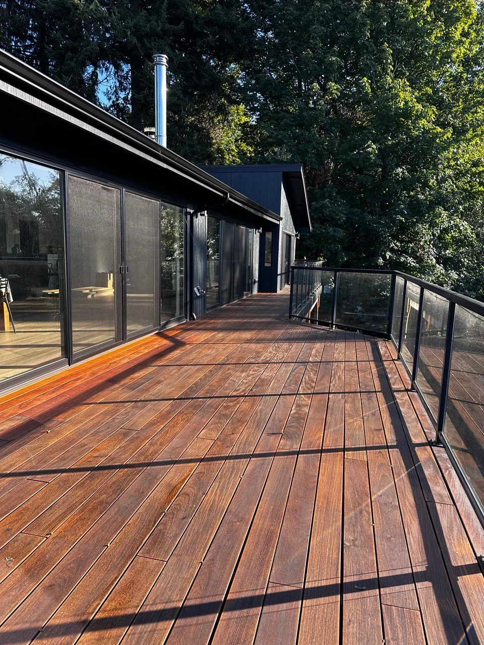 Ipe hardwood deck & glass railing — Langhorne, PA